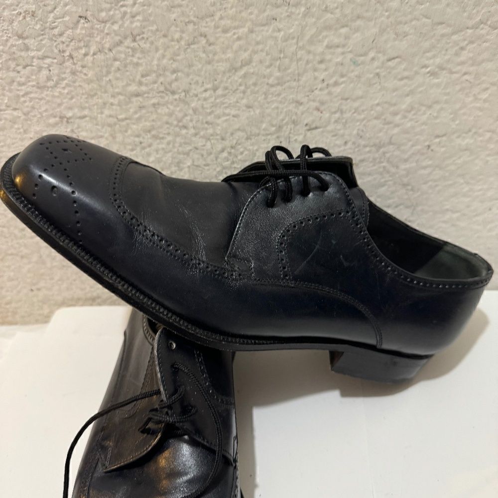 David Eden Reno black Leather Lace up Square Toe Shoes Men’s Size 11 1/2